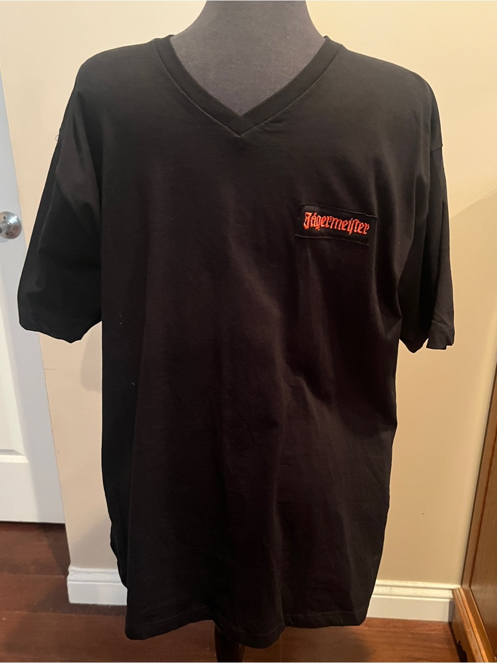 Jagermeister Black V-Neck Tee with Orange Logo - NEW